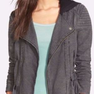 Free People Hooded Stripe Knit Jacket